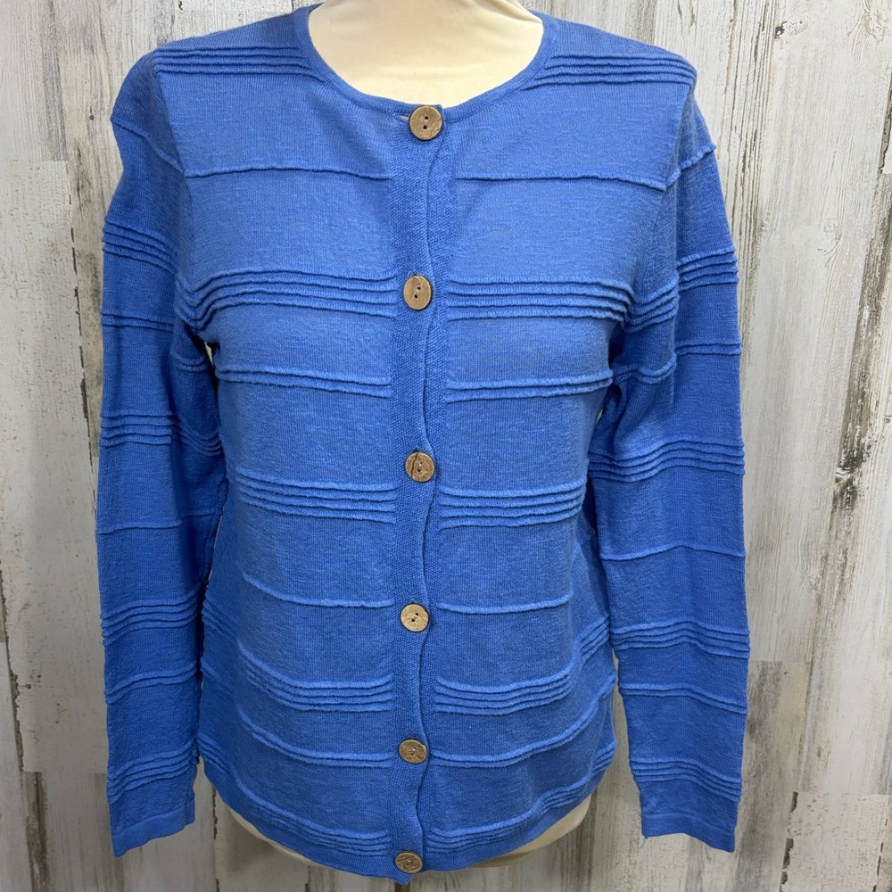 C&K Designs Blue Button-Up Cardigan Sweater